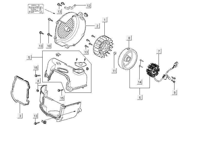 Ignition cooling cap Kymco Delivery 4-stroke black