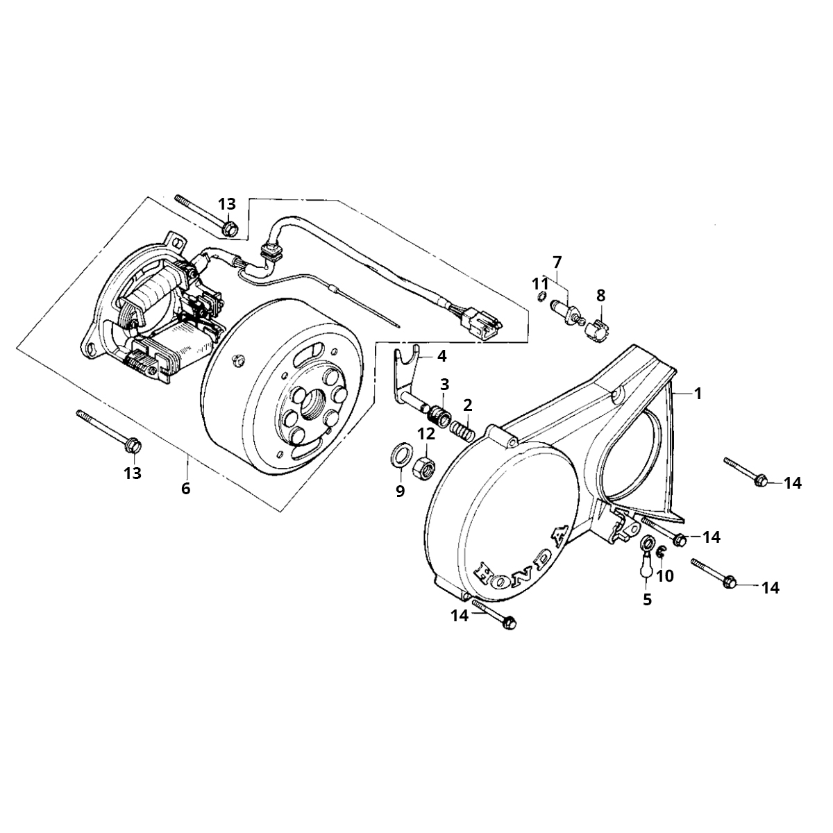 Ignition + cover Honda MB/MT 50