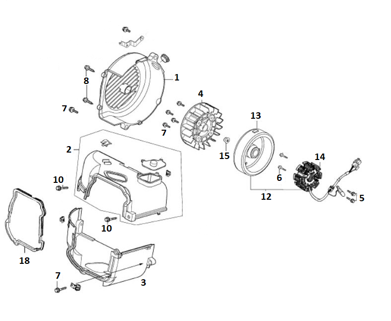 Ignition- Cooling fin GY6 10/12 inch (EURO 4; after 2018)-Ontsteking- Koelvin GY6 10 / 12 inch (EURO4) t tm z