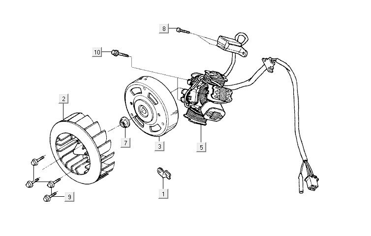 Ignition Kymco Vitality 2t ac red