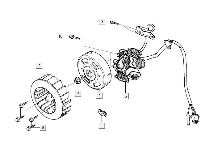 Ignition Kymco Yup 2t ac red