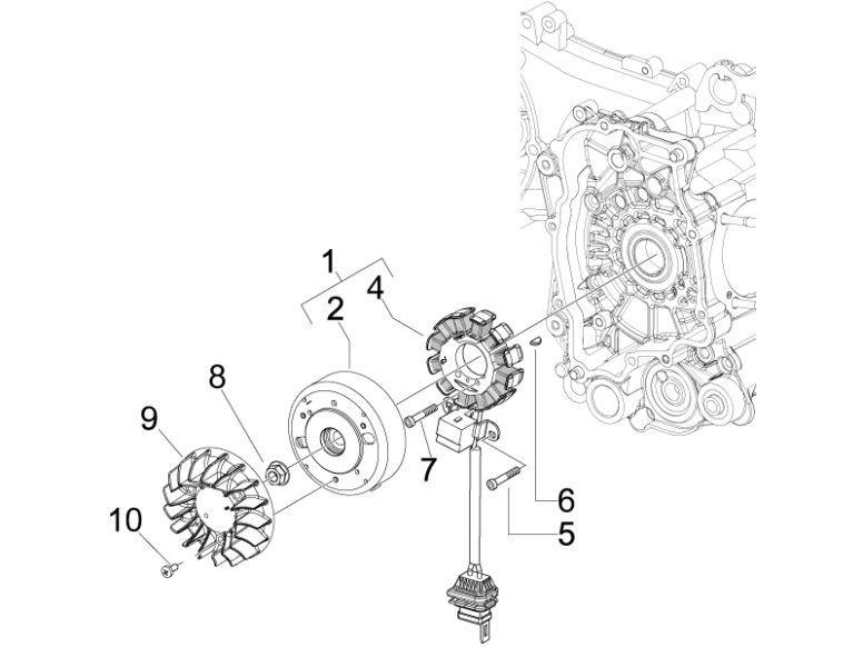 Ignition Vespa Lx 25km 4-stroke 2-valve