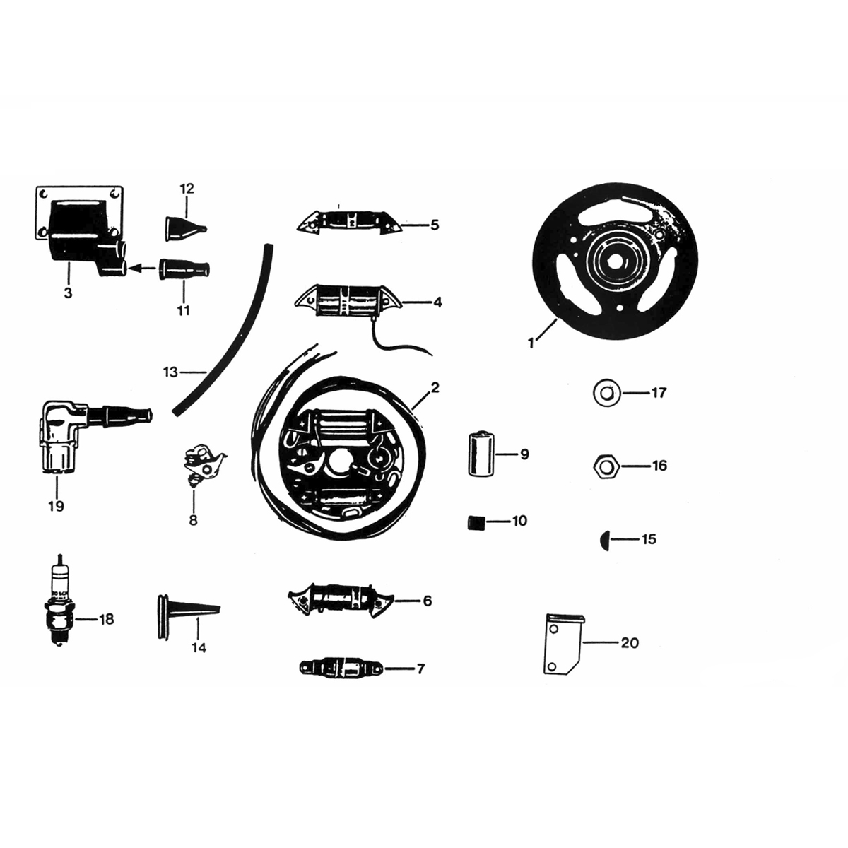 Ignition - Stator - Flywheel Zundapp KS 50 530-010 water-cooled