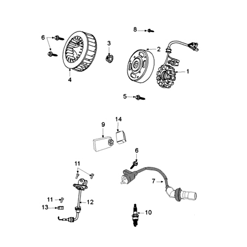 Ignition part Peugeot Kisbee black