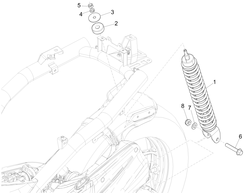Piaggio Liberty 50 4-stroke rear suspension (IGET Euro 5)