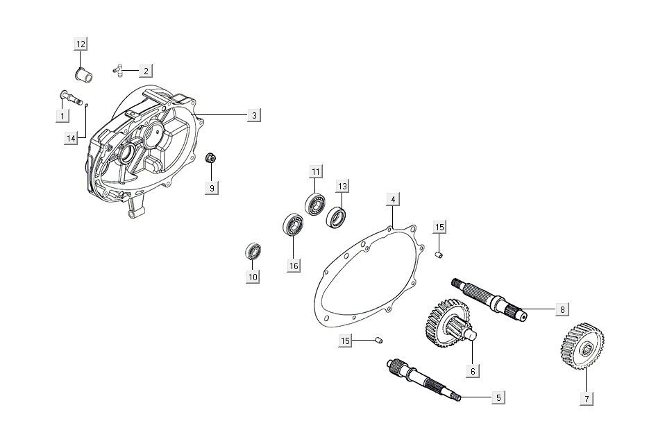 Transmission Kymco Agility 16'+ 4-stroke injection euro4 matt grey