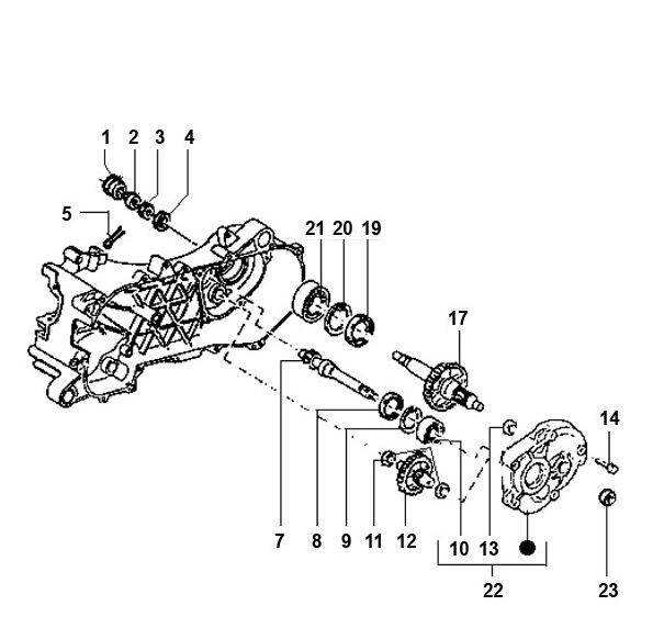 Transmission Piaggio Typhoon 98-2005 2-stroke