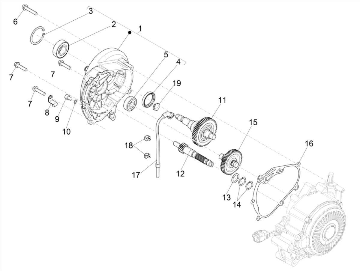 Vespa Elettrica 2018-2019 transmission