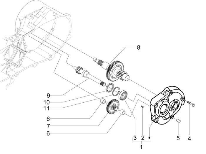 Transmission Vespa Lx 45km 4-stroke 4-valve