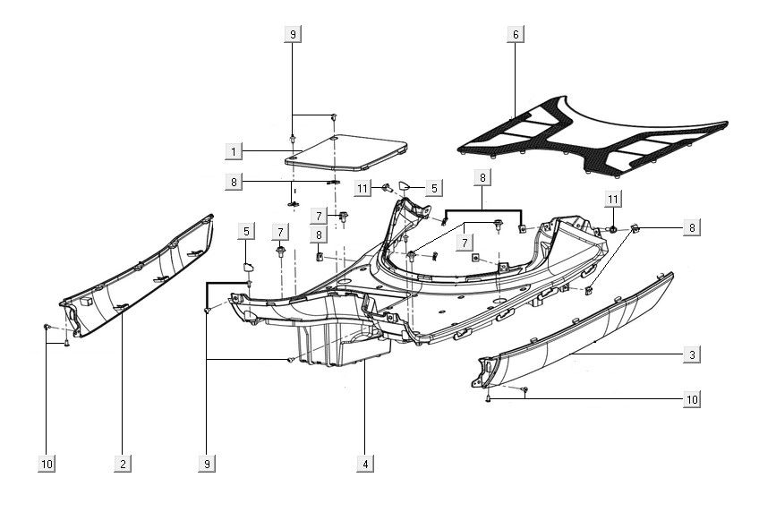 Pedal assy Kymco Filly 50 E5+ Mat rood