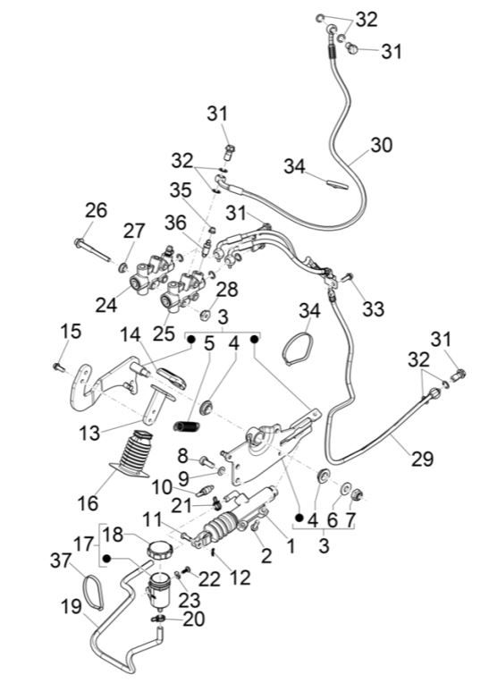 Pedals - Handles Piaggio MP3 300 HPE/300 HPE SPORT E5 ABS 2020-2022 (EMEA)