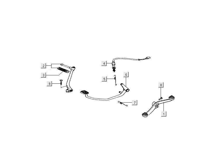Pedals Kymco Nexxon 4-stroke dark grey