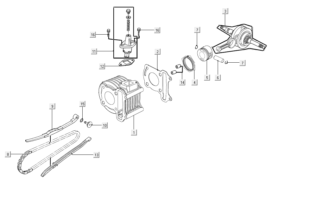 Cylinder-Crank Kymco People S 50i E4 Blue