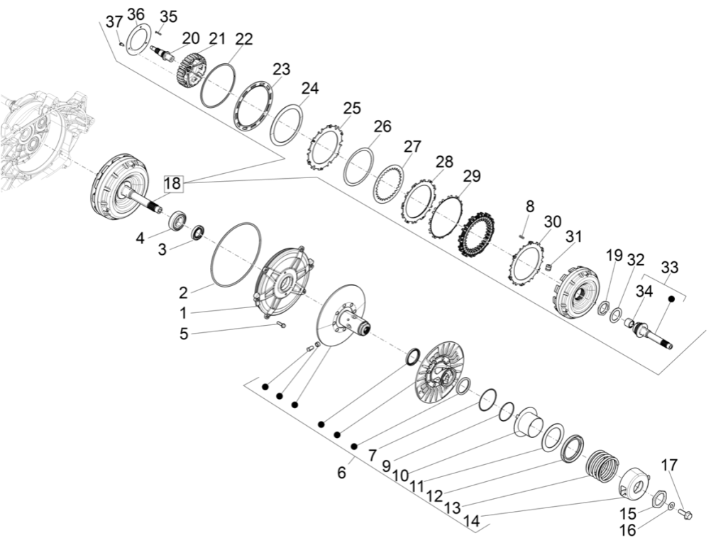 Piaggio MP3 350 Maxi sports E4 ABS 2018-2020 powered pulley (EMEA)