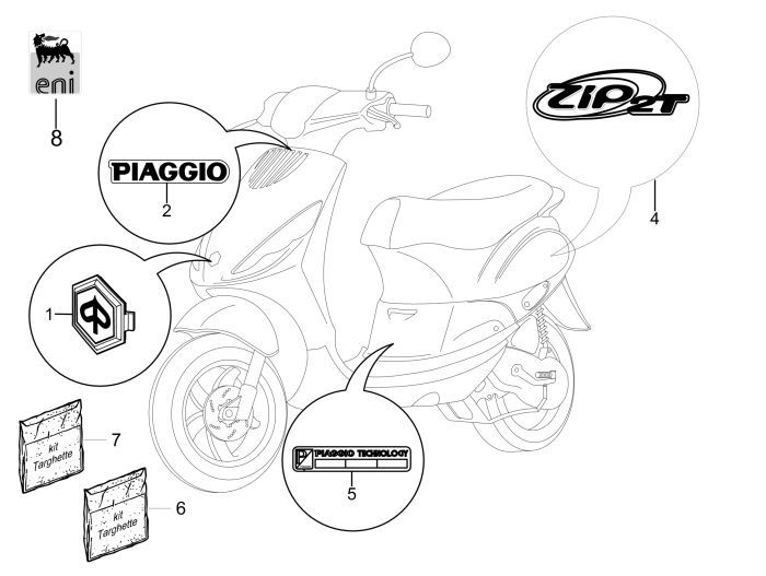 Emblems Piaggio Zip 2000 2-stroke AC