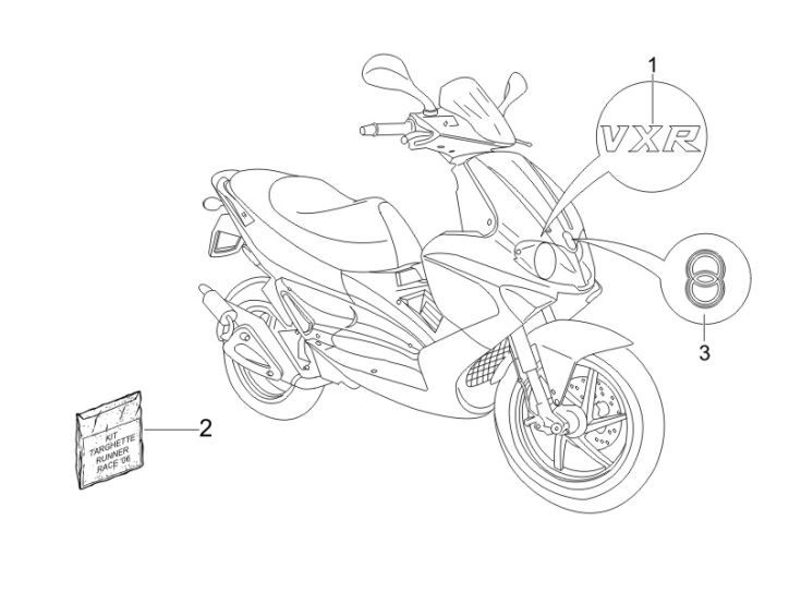 Plates and decorative strips Gilera Runner 200cc VXR 4-stroke 2006