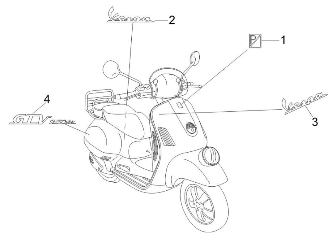Picture and decorative strips Vespa GTV 250 4T 4V IE