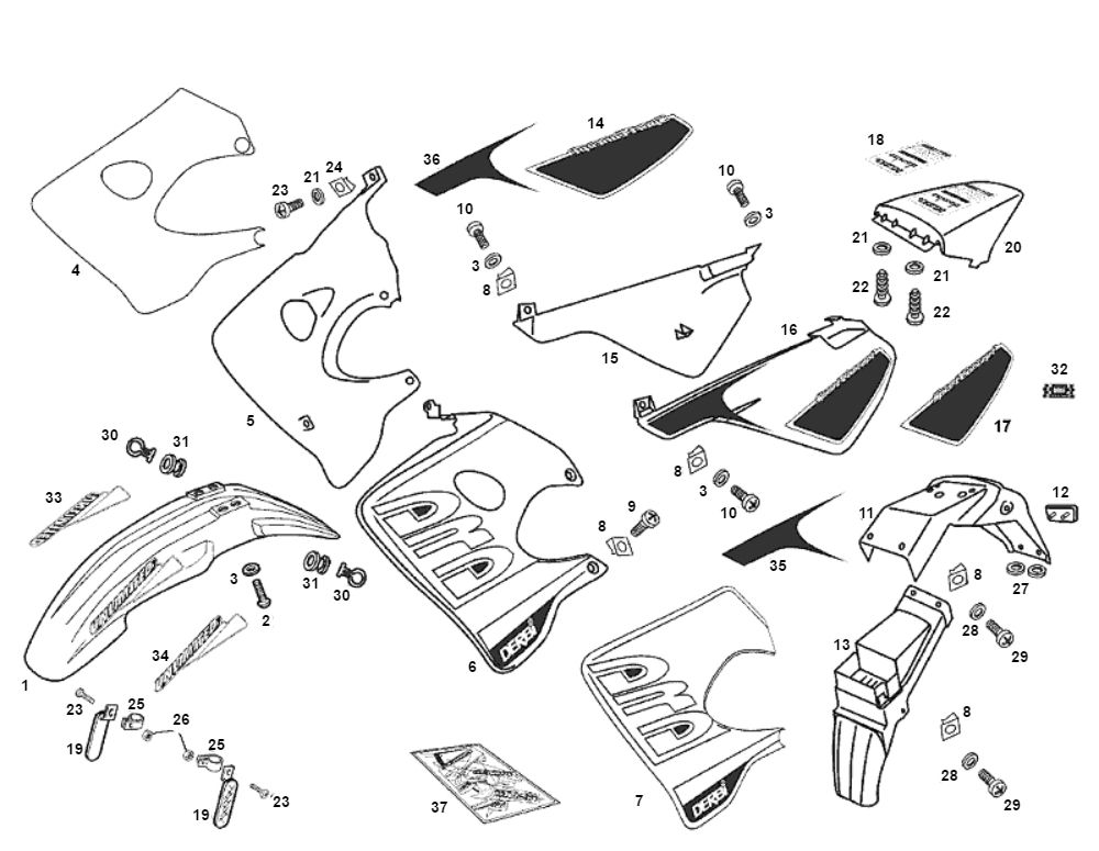 Sheet metal Derbi Senda SM DRD - O.M.