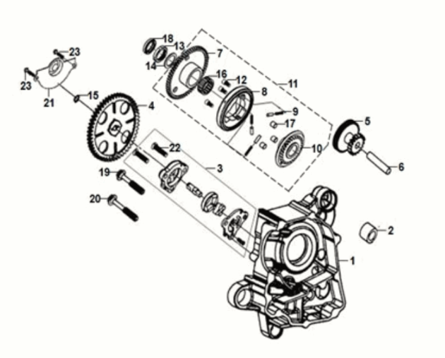 R. crank case-oil pump assy Sym Jet 14 125i AC E5 2021-2024