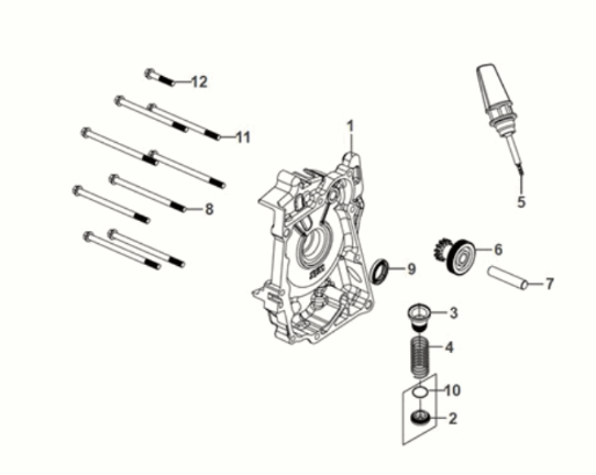 R. crank case cover Sym Mio 50I E5