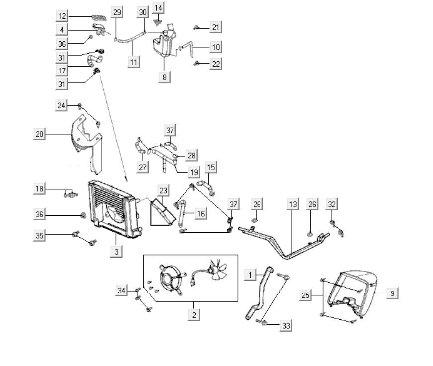 Radiator Kymco Grand Dink 250cc