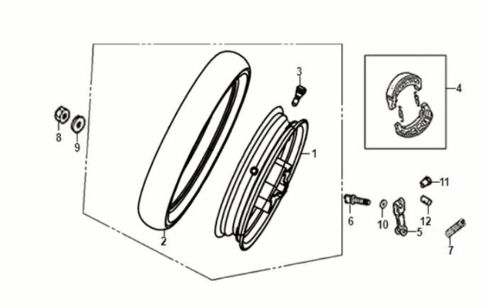 Achterwiel Sym Jet 14 50i Euro 5