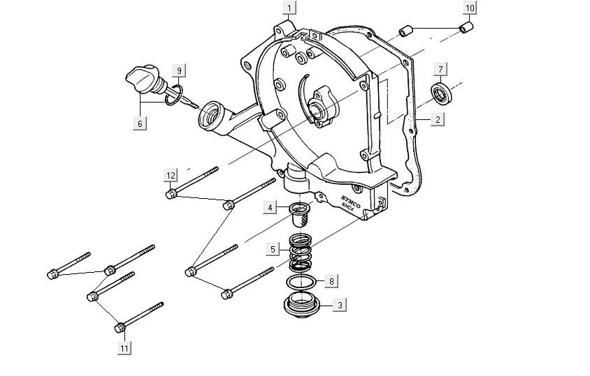 Right Crankcase Kymco Maxxer 90 Black
