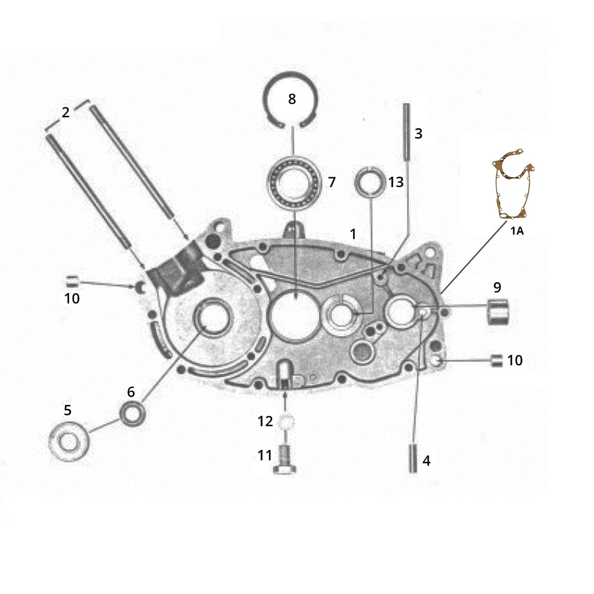 Right crankcase half Zündapp C50 Sport 517-21LA