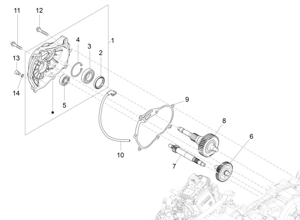 Piaggio MP3 300 HPE/300 HPE SPORT E5 ABS 2020-2022 (EMEA) reducer group