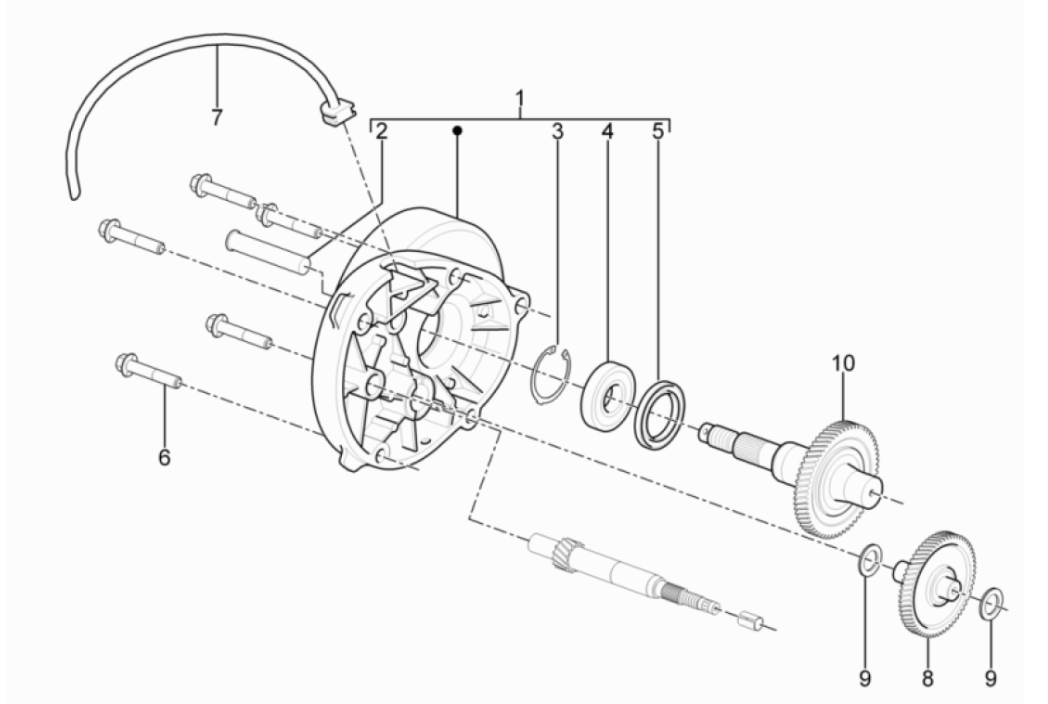 Gearing - Piaggio Typhoon 50 2-stroke Euro 3 2011 transmission