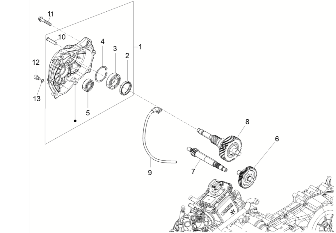 Vespa Sprint 4-stroke 3-valve transmission (euro5 injection IGET)