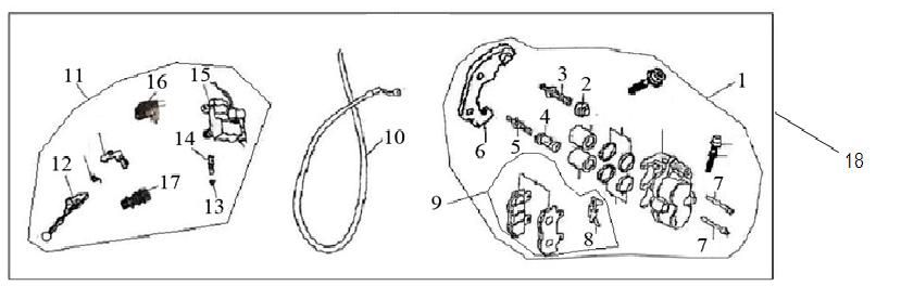 Rear brake AGM LX white
