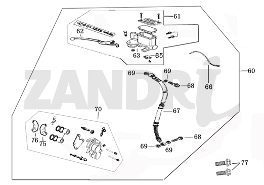 Brake right Santini Capri black