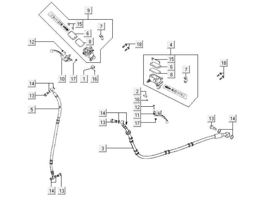 Brake parts Kymco Downtown 300i white