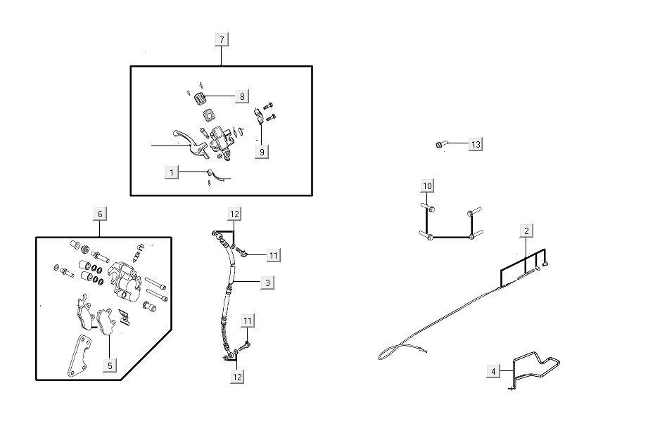 Brake parts for Kymco Like from 2018-Remdelen voor Kymco Like vanaf 2018 zwart