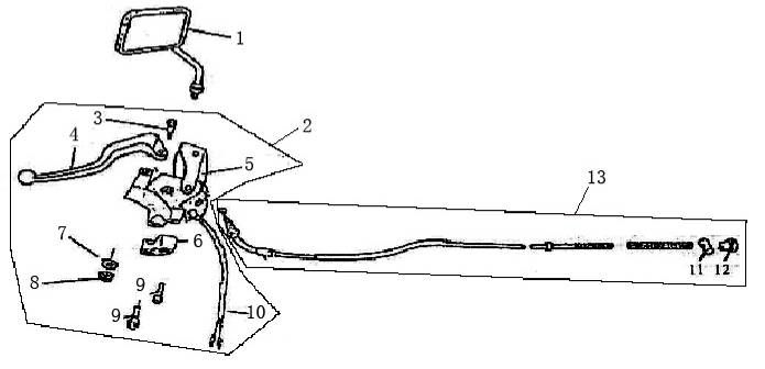 Brake parts left Mirror Eagle-Wing Torino pink