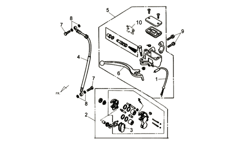 Brake Lever Caliper Brake Line Sym Allo (WH871) champagne