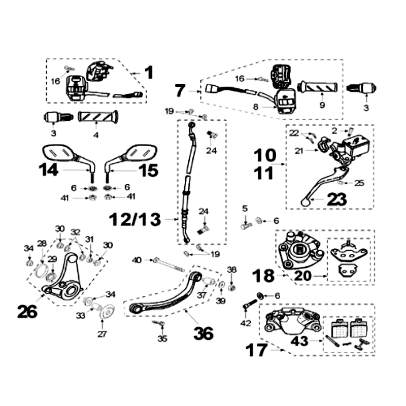 Brake brake caliper Heng Tong Peugeot Speedfight 2 LC silver