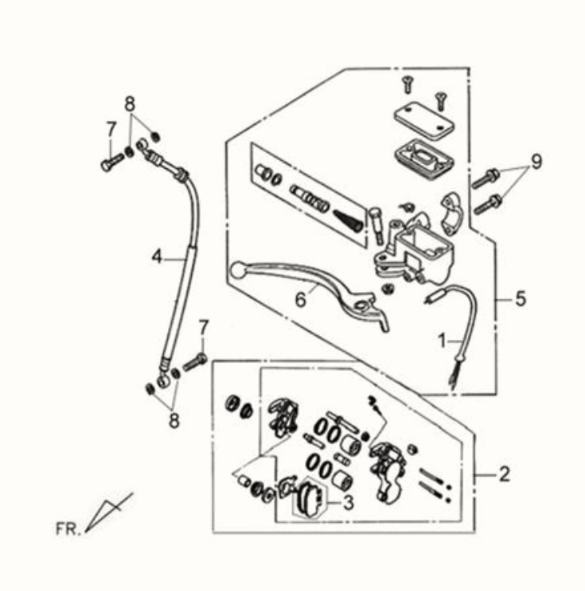 Brake brake caliper/handle Sym Fiddle II 125S