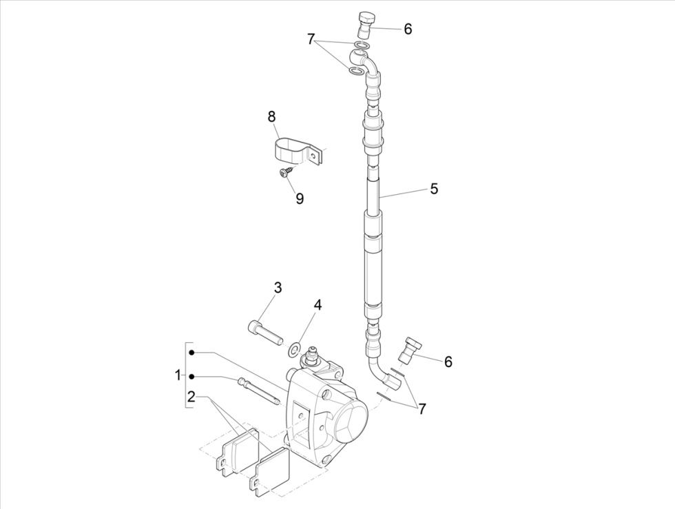 Piaggo Zip 4-stroke brake brake caliper (euro5 injection IGET)