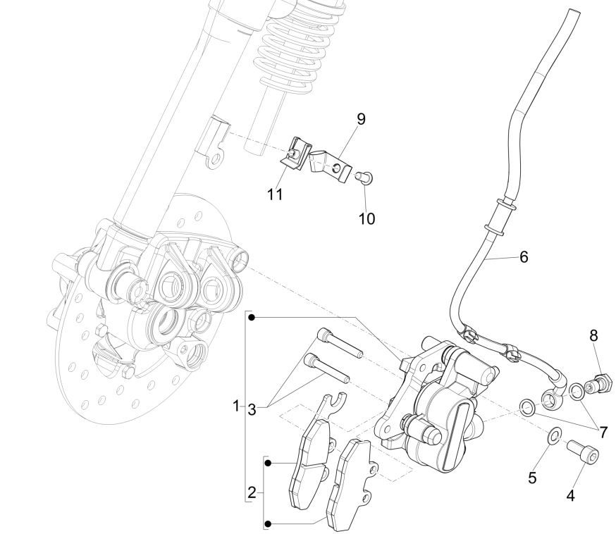 Brake lines- Brake Saddle Vespa Primavera 125 4T 3V IE ABS