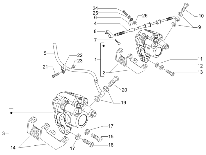 Brake Lines - Brake Saddle Gilera Runner 50 SP 2010-2017