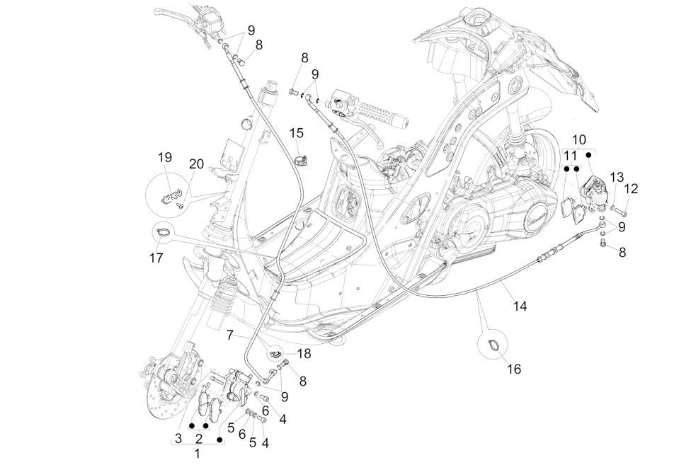 Brake lines GTS 125 IU (without ABS)