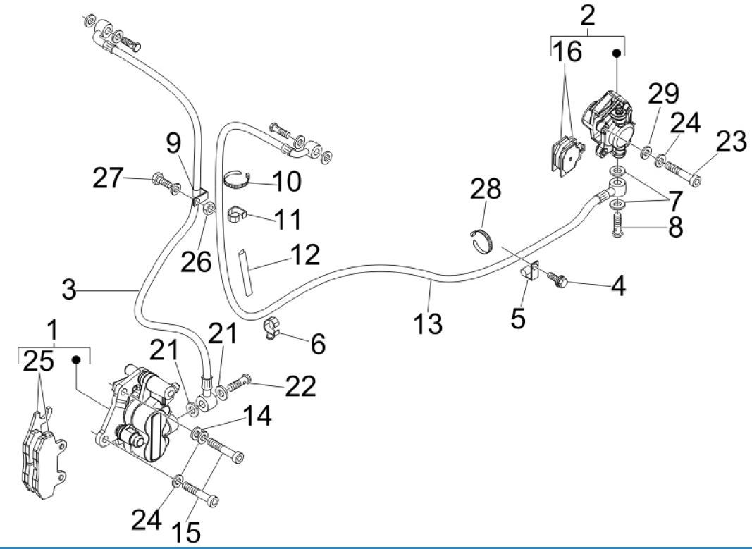 Brake lines - Brake Saddle Vespa GTV 250 4T 4V IE