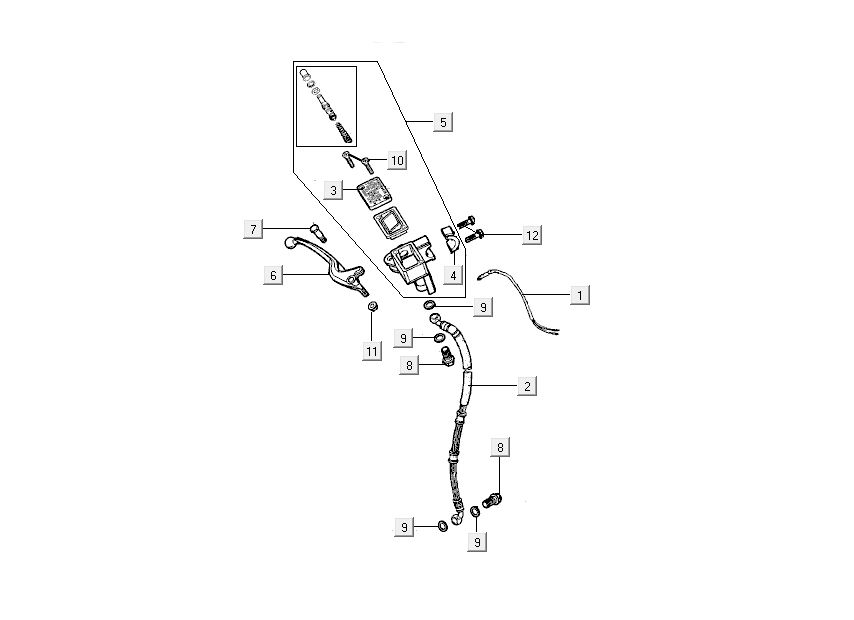 Brake pump lever Kymco People 2-stroke blue