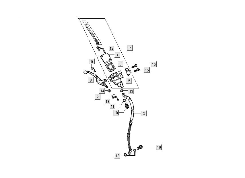 Brake pump - hose Kymco People S 4-stroke Matt grey