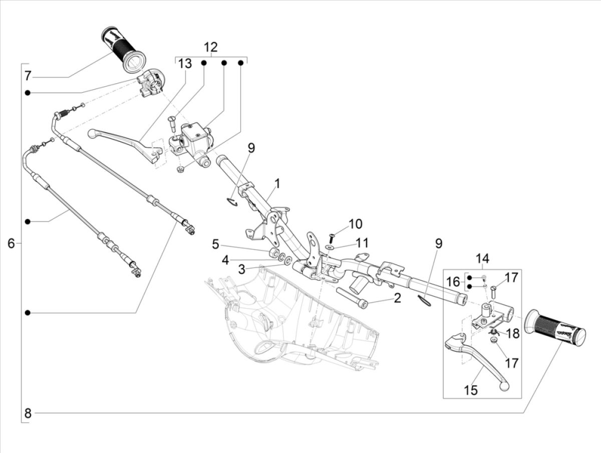 Vespa Elettrica 2018-2019 steering parts
