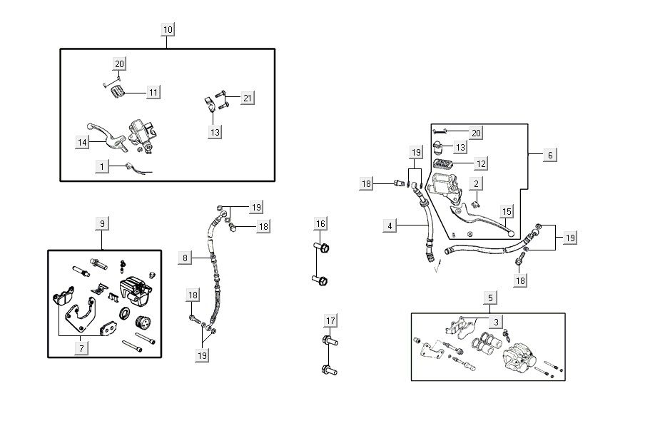 brake system AGILITY 16+ 4T 200i Matt Metallic Light Blue