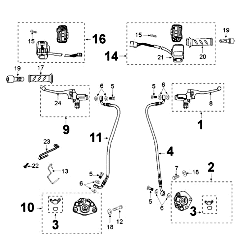 Brake system JUAN Peugeot Jet Force LC white