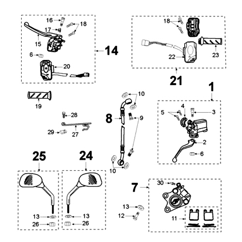 Brake system AJP Peugeot Ludix 14 black